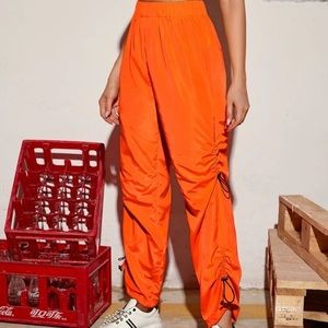 Neon Orange Wind Pants